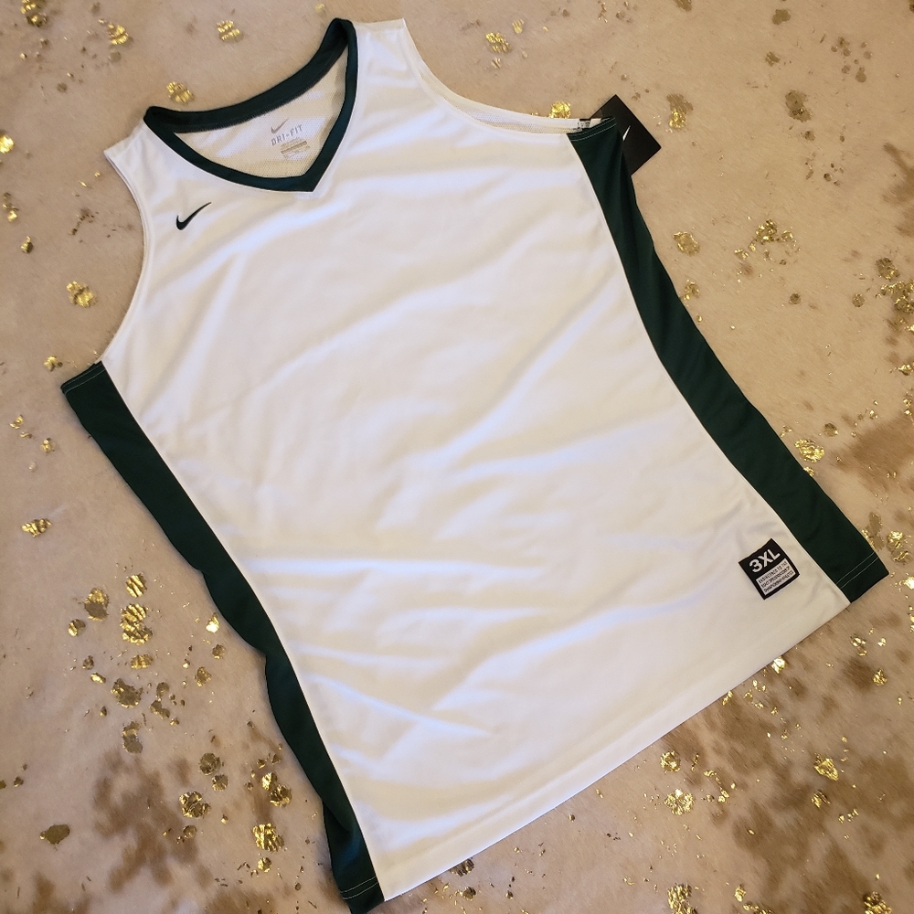 NWT Nike 3X White & Green Jersey